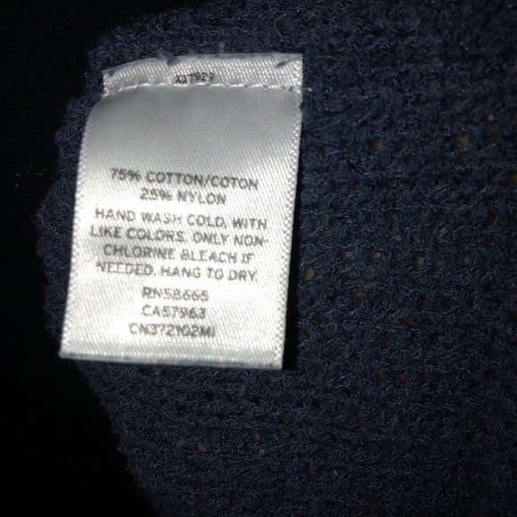 Caslon Sweater Navy Blue Oversized Split Hem V-Neck Tunic Extra Small - Picture 6 of 7